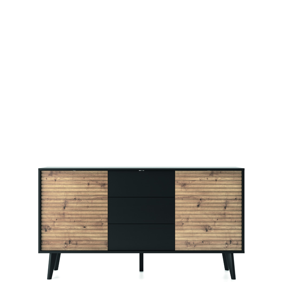 WILLOW_KSZ154 – szeroka komoda z 3 szufladami i dwoma frontami (83x154x39cm)