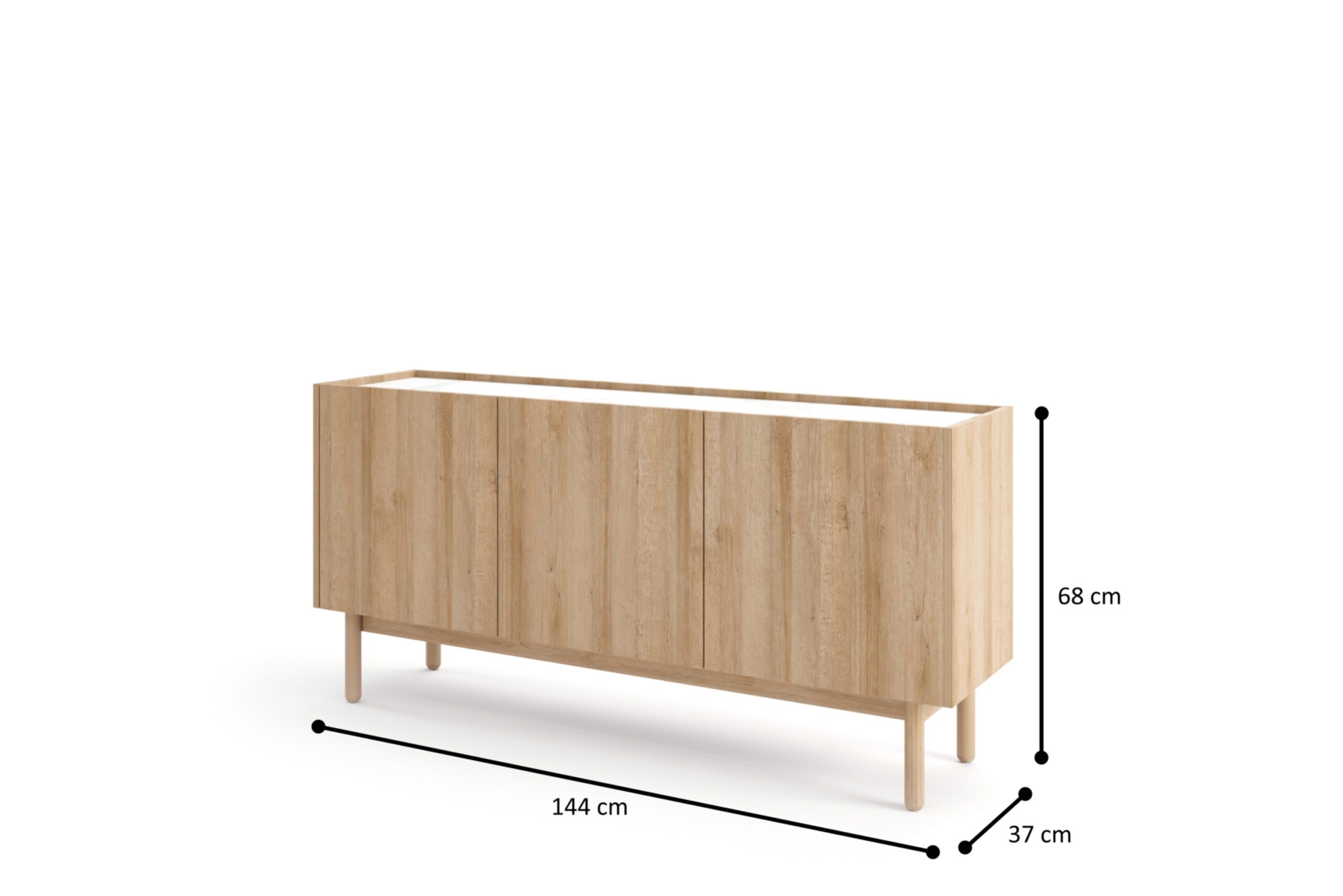 BOHO_K(N)144 - niska, nowoczesna komoda (68x144x37cm)