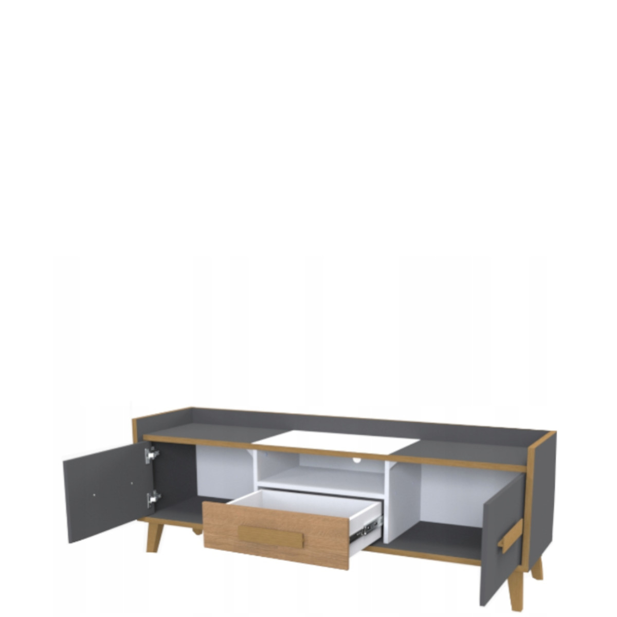 WERSO_W7 - dwudrzwiowa szafka RTV z szufladą (57x160x42cm)