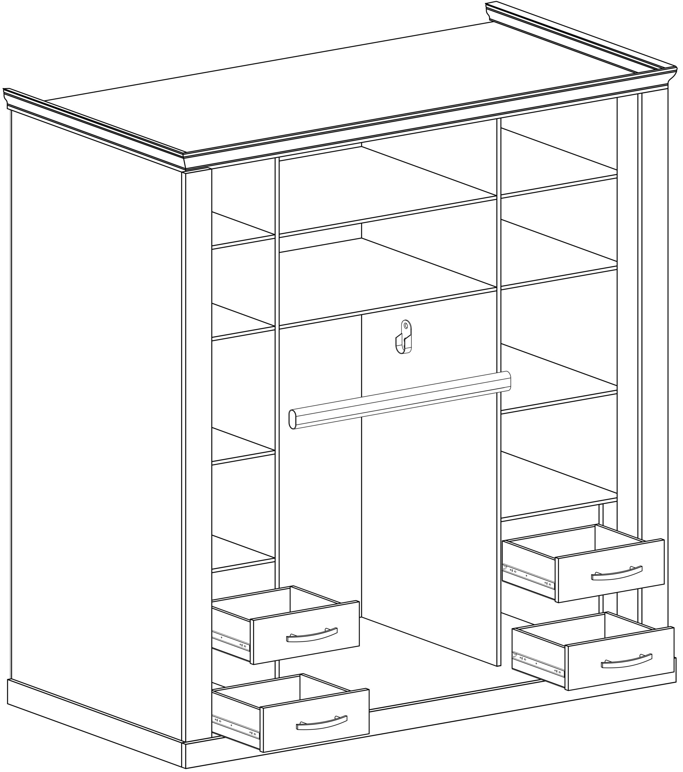 ANTICA_A211 - szafa garderobiana dwudrzwiowa o szerokości 211cm (220x211x68cm)