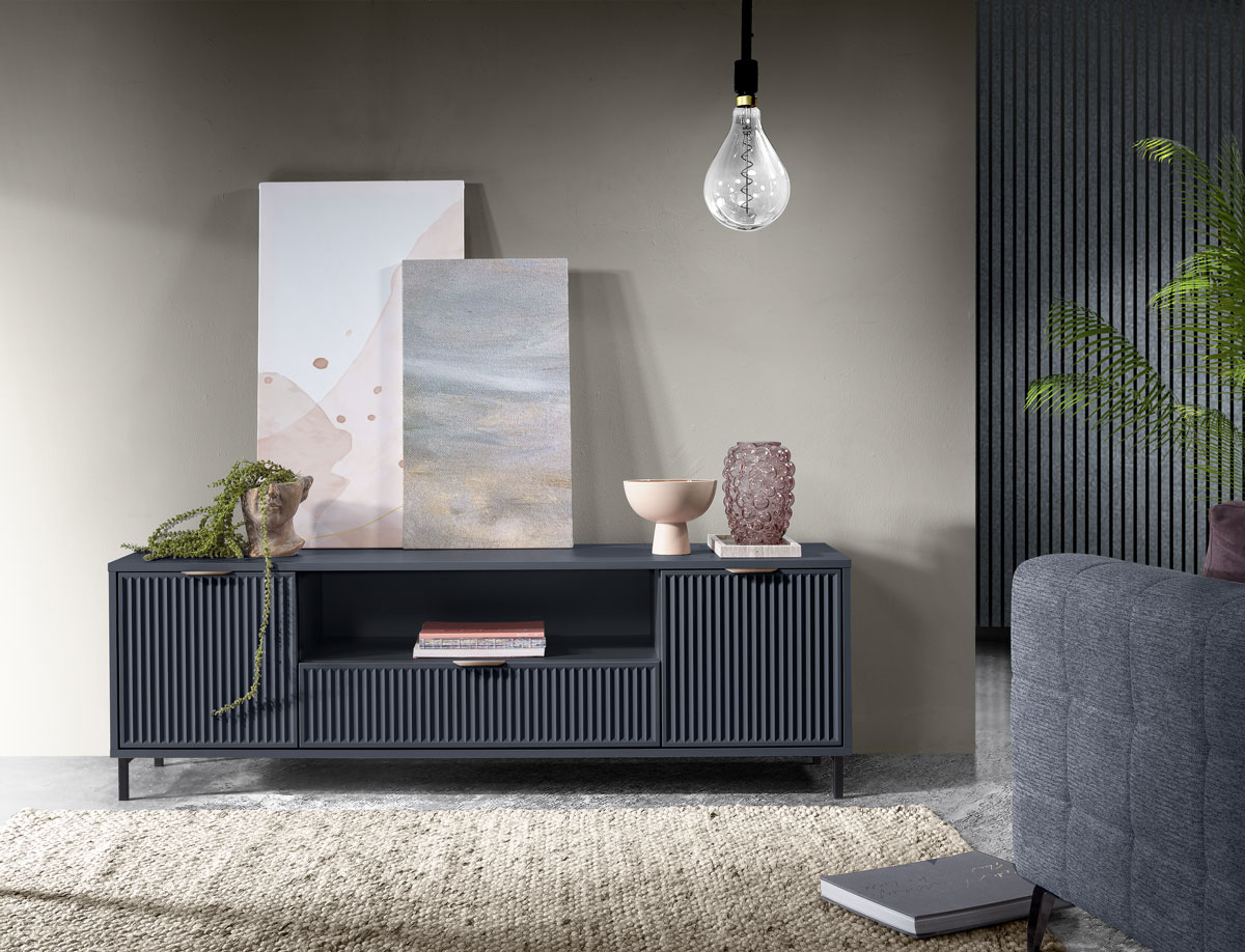 LINKaSTYLES_LS4 - duży, dwudrzwiowy stolik pod telewizor z szufladą (56x165x41cm)