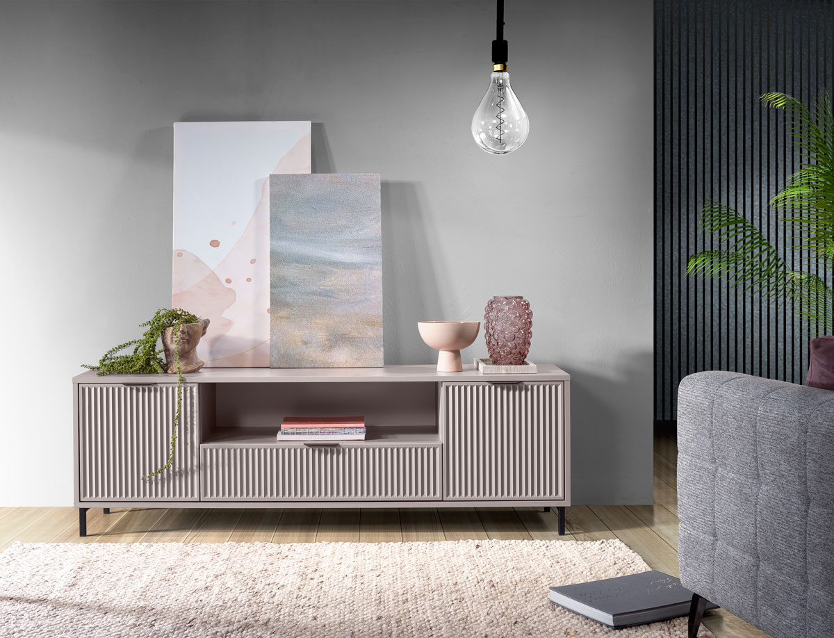 LINKaSTYLES_LS4 - duży, dwudrzwiowy stolik pod telewizor z szufladą (56x165x41cm)