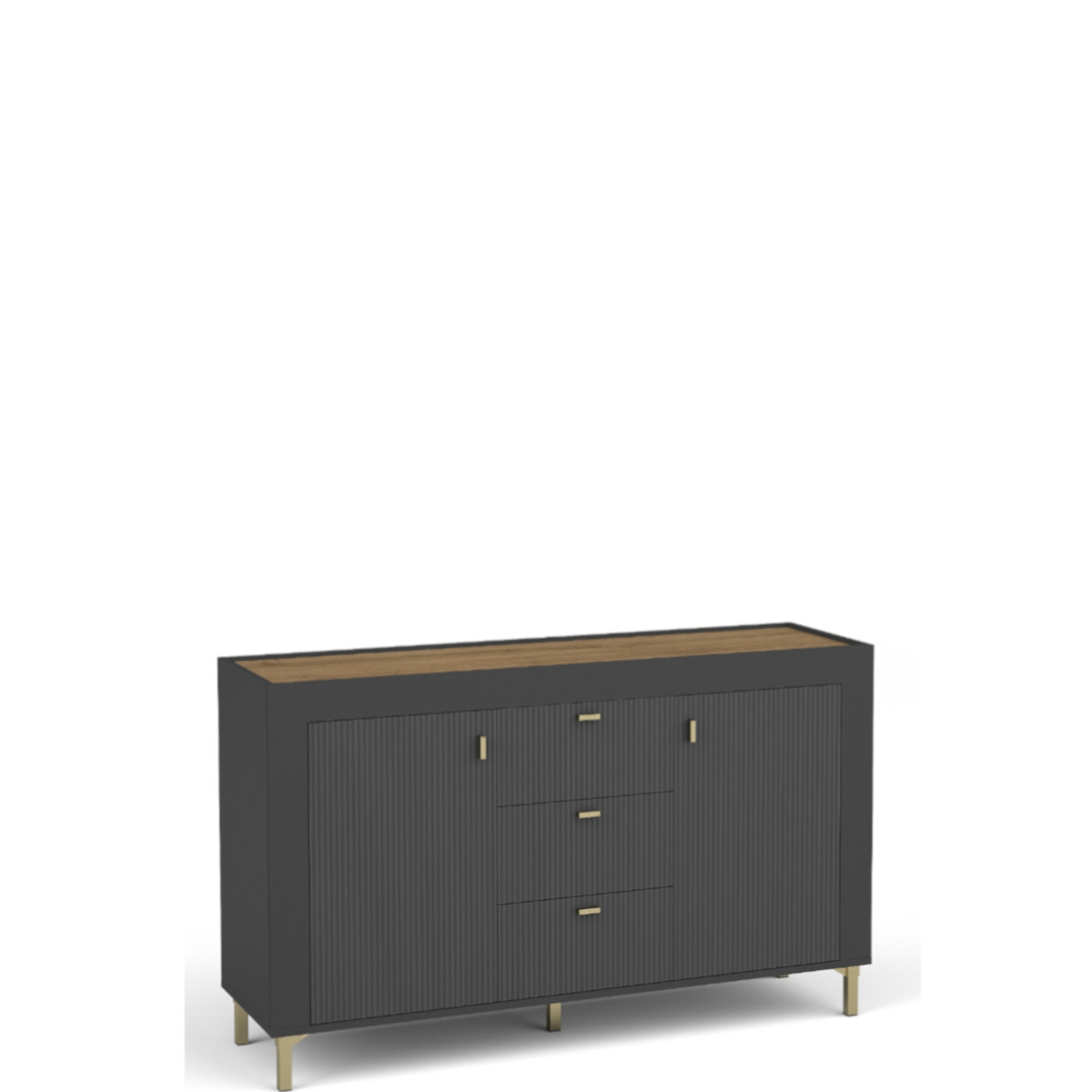 MOSSA_MO6 - dwudrzwiowa komoda z szufladami (83.6x137.2x39.8cm)