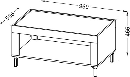 MOSSA_MO9 - ława/stolik kawowy o prostokątnym blacie (46.6x96.9x55.6cm)