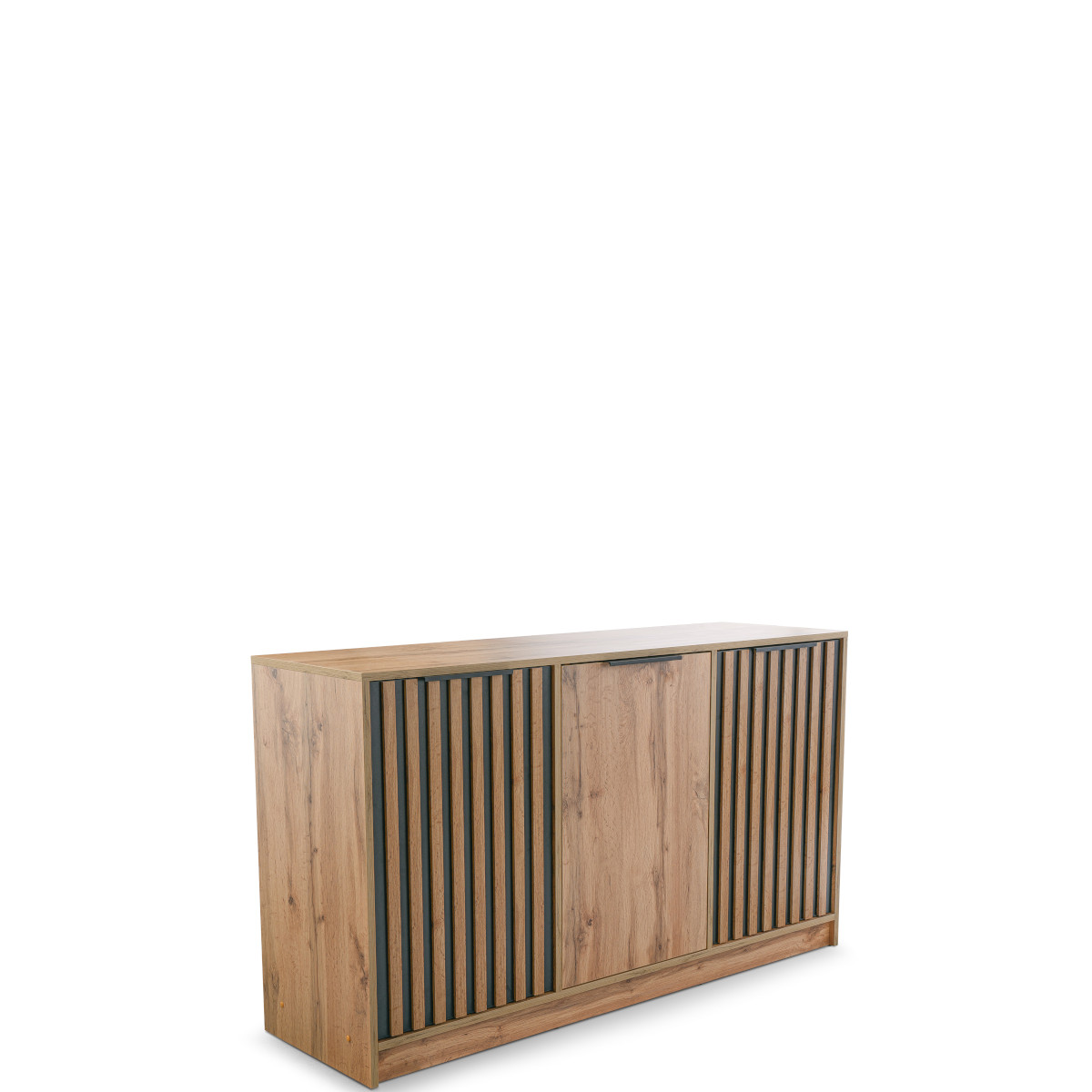 BALI_LUX_BA1 - komoda trzydrzwiowa z ozdobnymi lamelami (81x140x41cm)