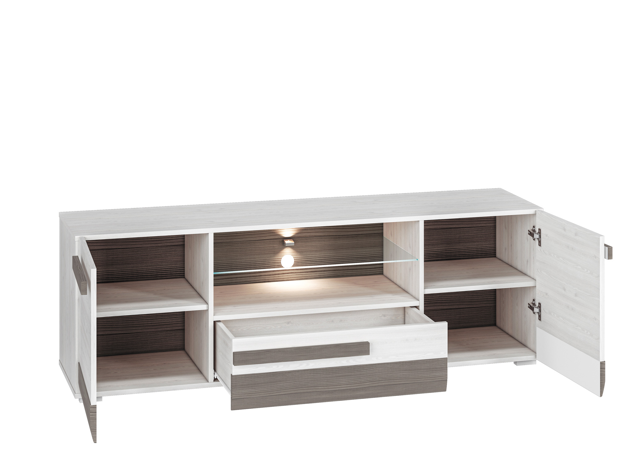 BLANCO_09-01 - dwufrontowa szafka RTV z szufladą (55x165x42cm)