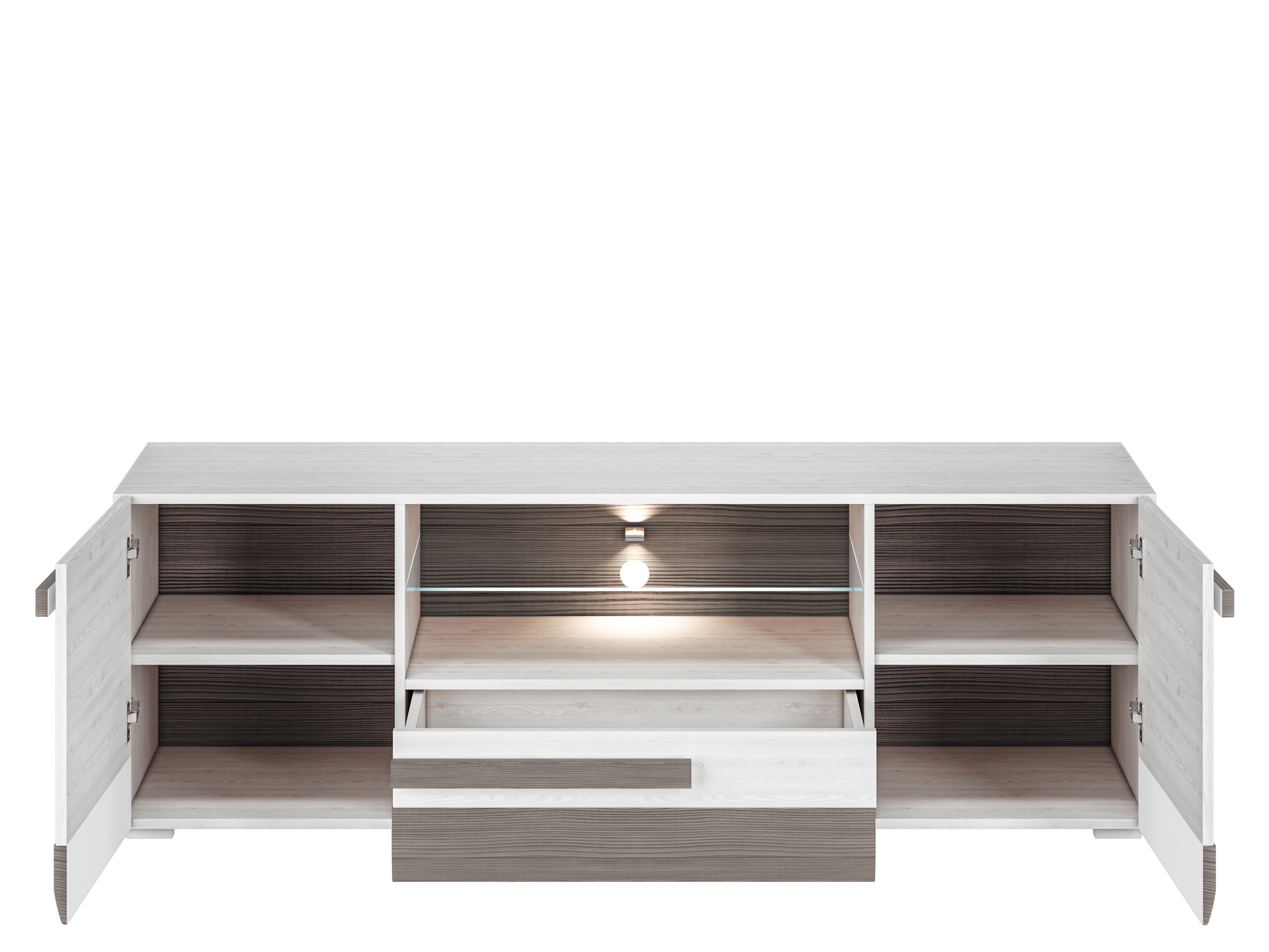 BLANCO_09-01 - dwufrontowa szafka RTV z szufladą (55x165x42cm)