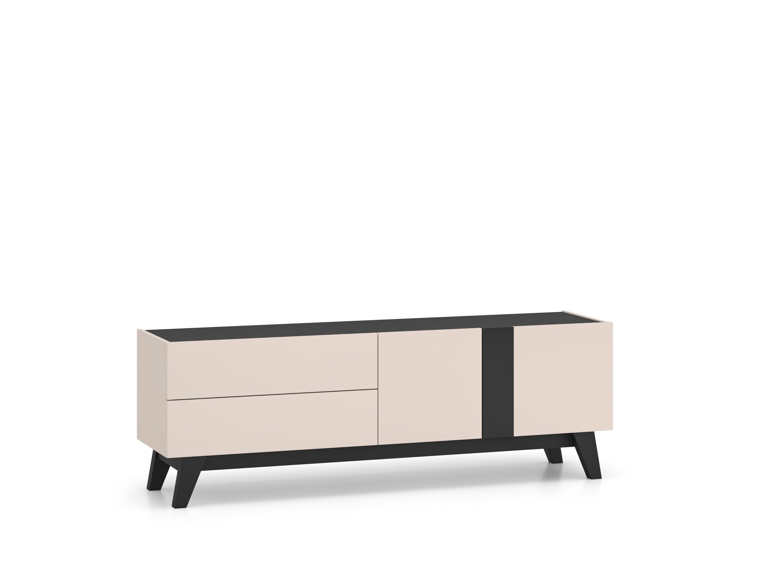 FRESHION_05 - dwudrzwiowy stolik RTV z szufladami (55x160x40cm)