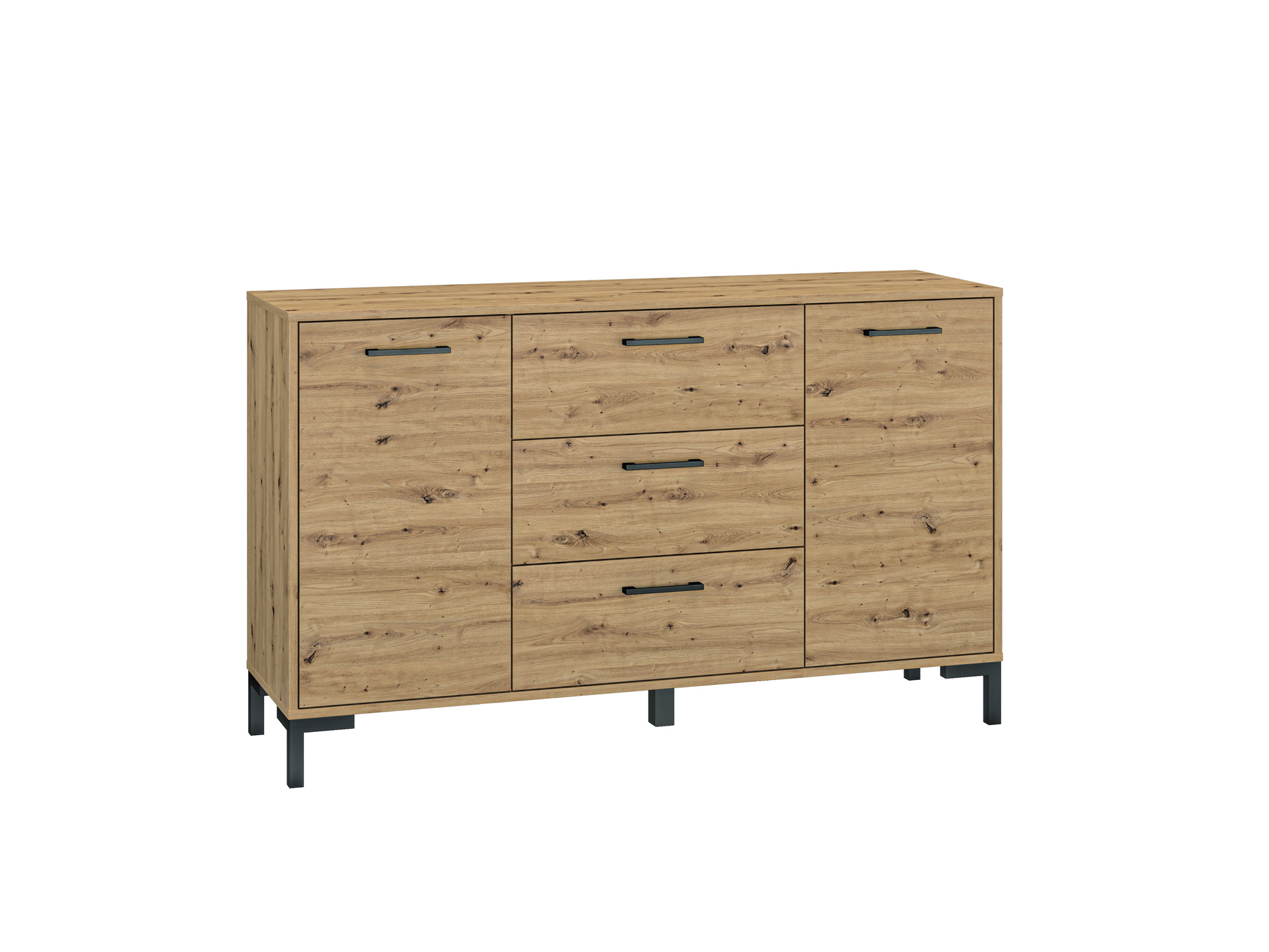 NEVIO_12 - dwudrzwiowa komoda z szufladami (83x138x41cm)