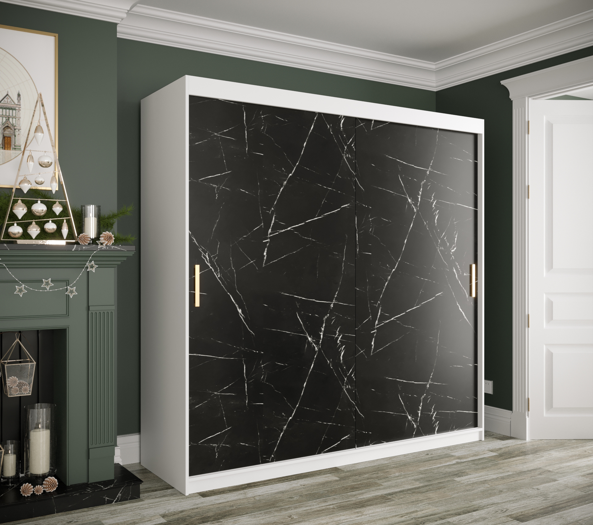 MARMUR_T_200 - przesuwna szafa garderobiana (200x200x62cm)