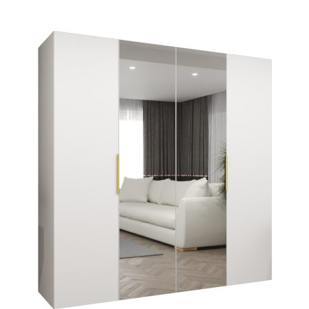 MARBELLA_2_200 - czterodrzwiowa, szafa garderobiana z lustrem (200x200x52cm)