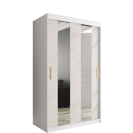 MARMUR_POLE_120 - przesuwna szafa garderobiana z lustrem (200x120x62cm)