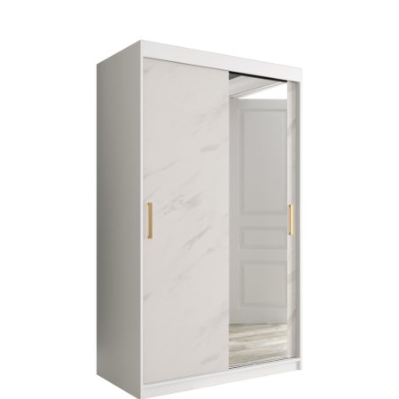 MARMUR_T2_120 - przesuwna szafa garderobiana z lustrem (200x120x62cm)