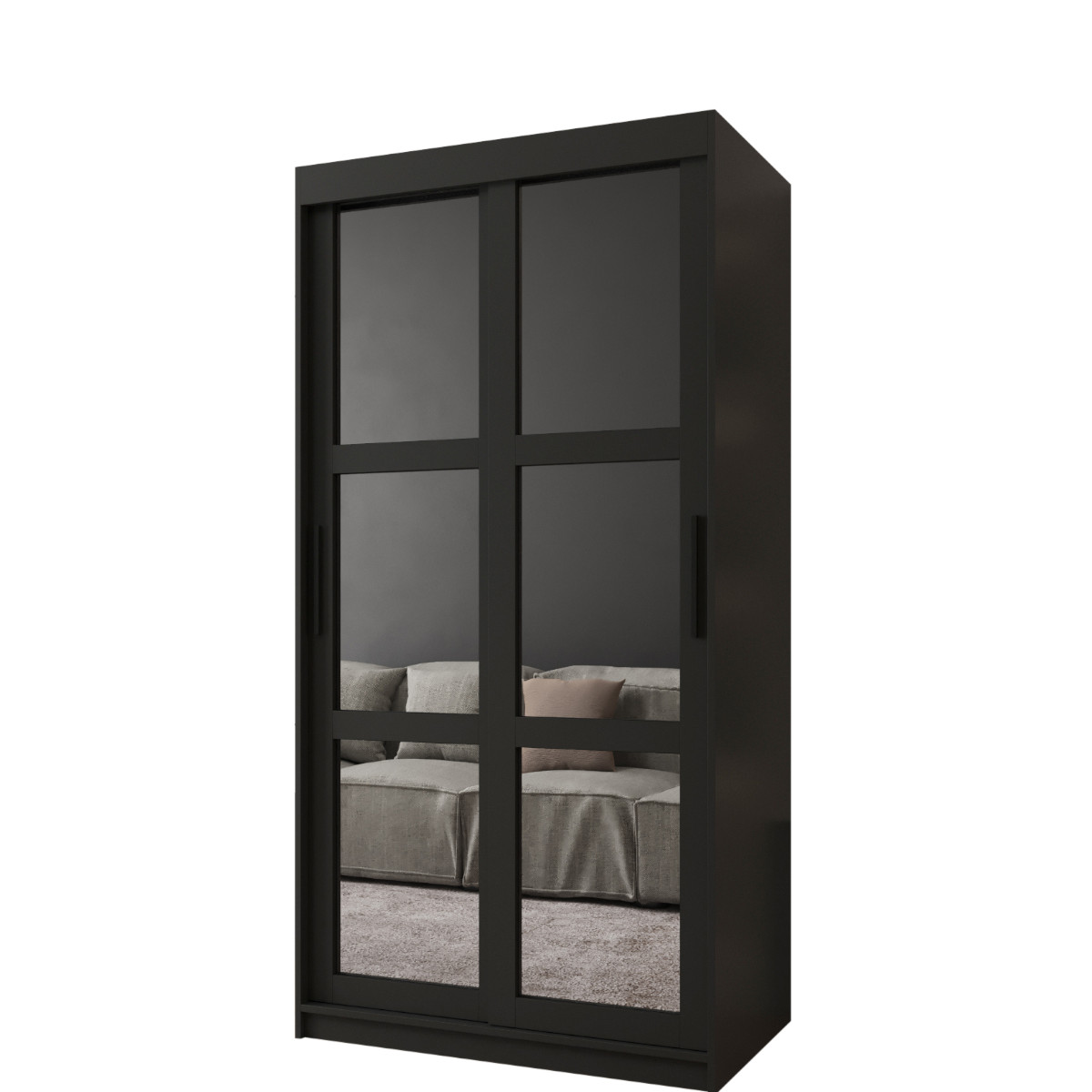 MIROR_1_100 - dwudrzwiowa, przesuwna szafa garderobiana (200x100x62cm)